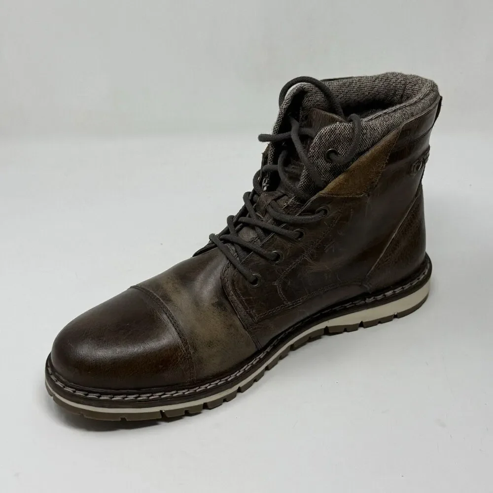 Outpost Makers Ramsey Chukka Boots Mens 10.5 Brown Leather Tweed Cap Toe